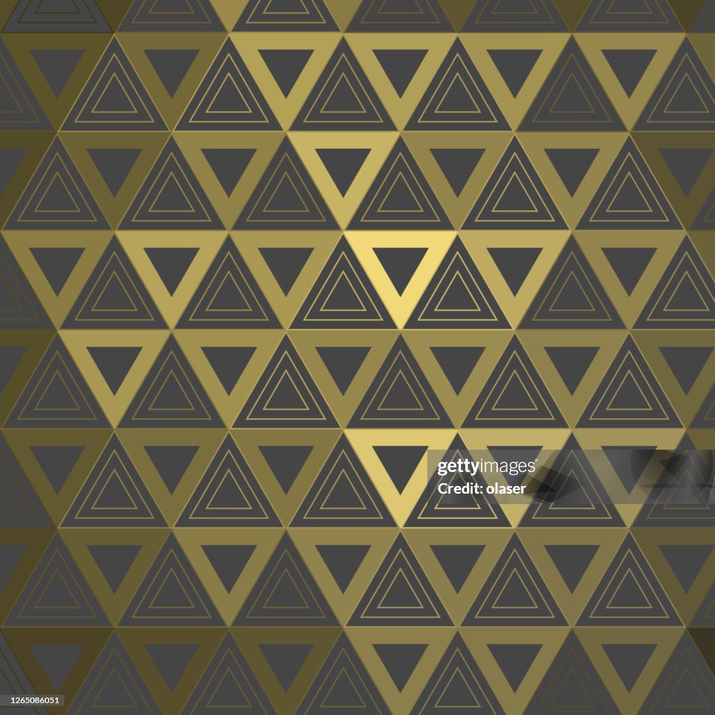 Reflective Triangle Pattern Equally Sized Triangle Based Double Pattern With Golden 3d Reflection ...