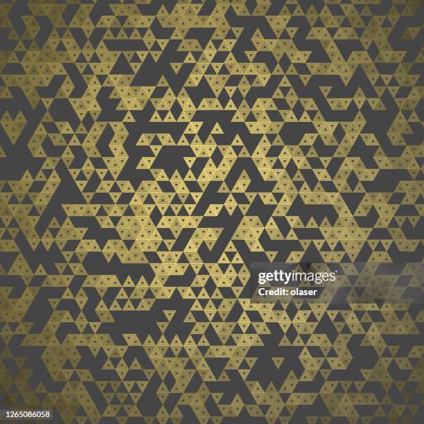 Reflective Triangle Pattern Splattered Equally Sized Triangle Pattern With Golden 3d Reflection ...