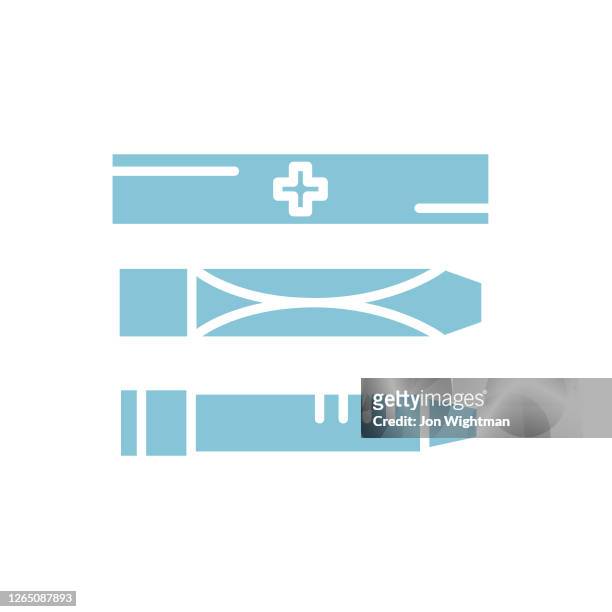 epi pen medical icon in flat design style - insulin pen stock illustrations