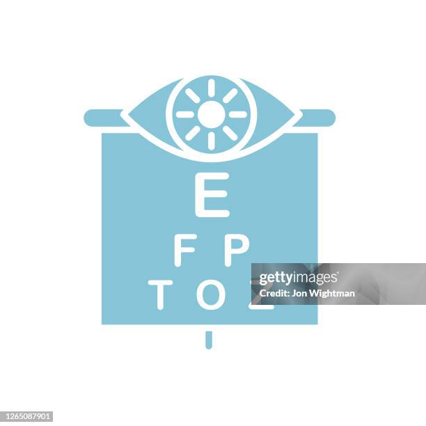 eye chart medical icon in flat design style - eye chart stock illustrations