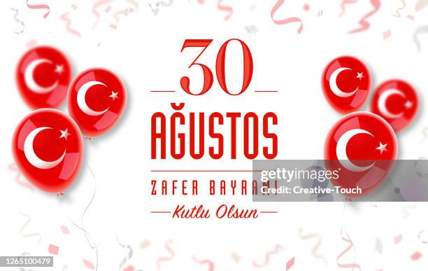 ilustraciones, imágenes clip art, dibujos animados e iconos de stock de 30 de agosto, día de la victoria turquía - día de la victoria turquía
