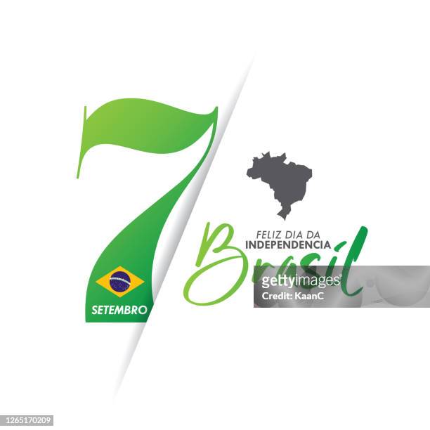 illustrazioni stock, clip art, cartoni animati e icone di tendenza di biglietto d'auguri per il giorno dell'indipendenza del brasile. illustrazione di repertorio - numero 7