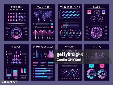 Infographic Brochures Modern Abstract Graph Visualization Different ...