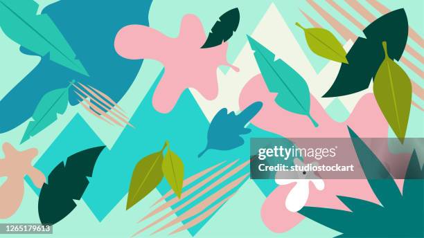 tropische blätter und pflanzen muster - blattmuster stock-grafiken, -clipart, -cartoons und -symbole