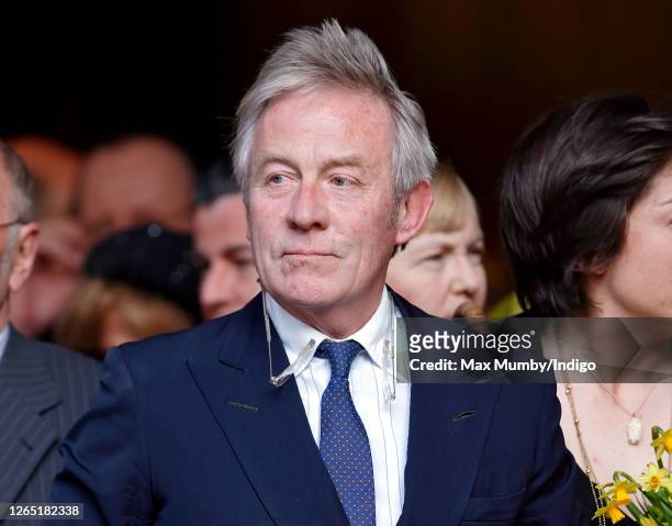 Sir Roddy Llewellyn attends a memorial service for his brother Sir Dai Llewellyn at St Paul's Church, Knightsbridge on March 27, 2009 in London,...