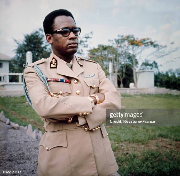 Portrait du président congolais Mobutu Sese Seko en 1969.