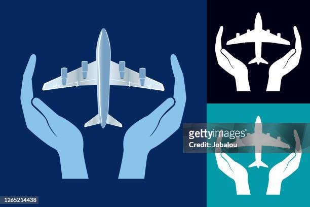 stockillustraties, clipart, cartoons en iconen met pictogram veilig en bescherming van het ontwerp van de luchtvaart - aircraft carrier icon