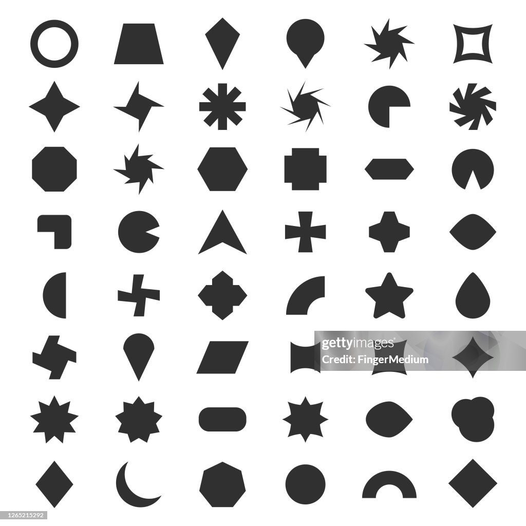Geometric shapes icon set