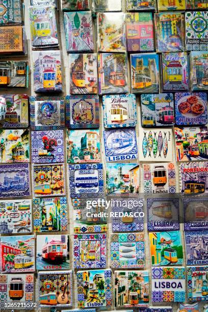 Gift shop. Tile. Lisbon. Estremadura. Portugal. Europe.