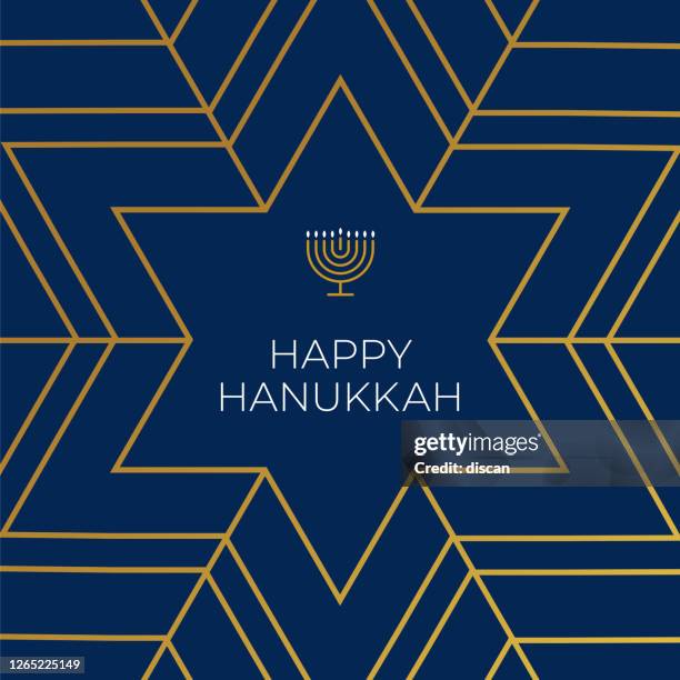 ilustrações de stock, clip art, desenhos animados e ícones de happy hanukkah card template. - menorah