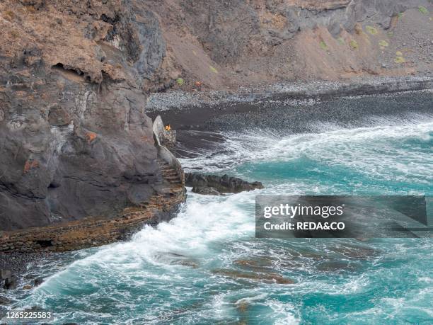 Coast near village Sinagoga on the island Santo Antao. Cape Verde in the equatorial atlantic. April.