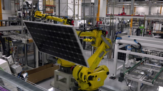 Solar Panel Framing Process In A Modern Photovoltaic Factory