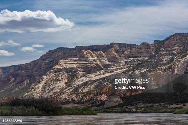 Sandstone formations of Split Mountain Canyon on the Green River in Dinosaur National Monument in northern Utah.