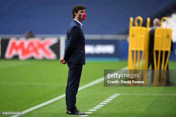 Leonardo Nascimento de Araujo, Sports Director of PSG looks on during the PSG Training Session ahead of the UEFA Champions League Quarter Final match...