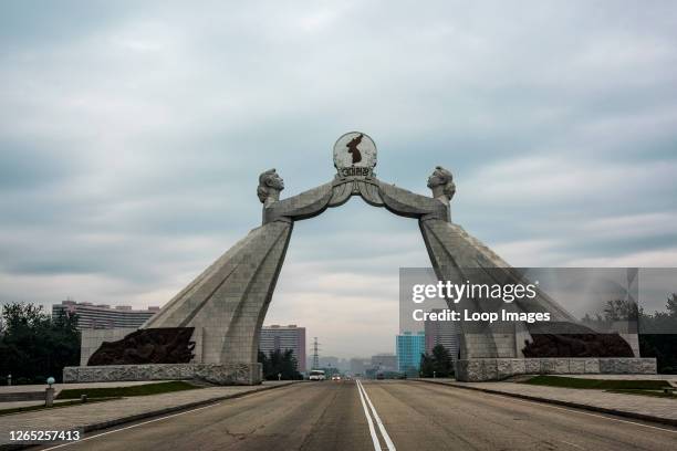 Reunification Arch in Pyongyang in North Korea.