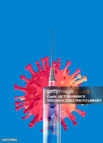 coronavirus vaccine, conceptual illustration - victor habbick stock illustrations