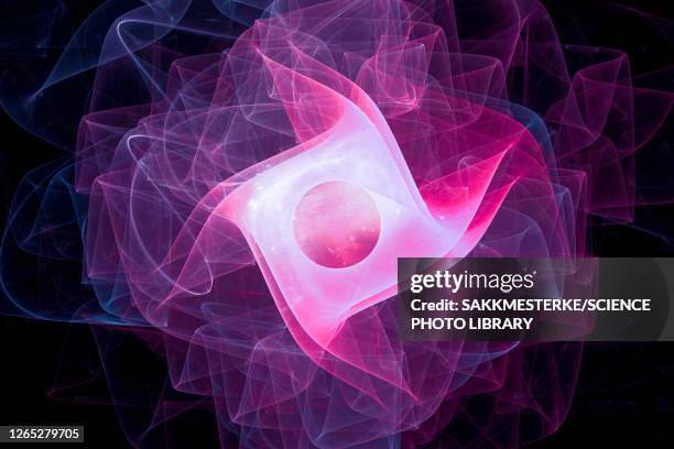 quantum wave generator, conceptual illustration - black background colour particles explosion stock illustrations