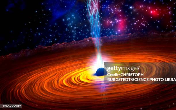 illustrations, cliparts, dessins animés et icônes de black hole created after supernova, illustration - trou noir