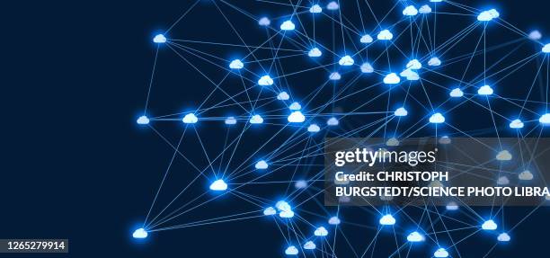 cloud computing, conceptual illustration - storage space stock illustrations