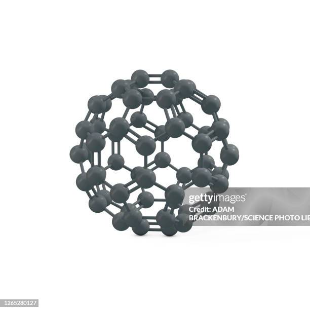 fullerene molecule, illustration - fullerene stock illustrations