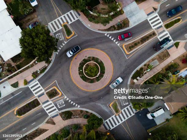 urban traffic circle - san diego aerial stock pictures, royalty-free photos & images