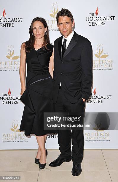 Claire Forlani and Dougray Scott attend the The Inaugral White Rose Charity Ball in aid of The UK Holocaust Centre at Park Plaza Riverbank Hotel on...