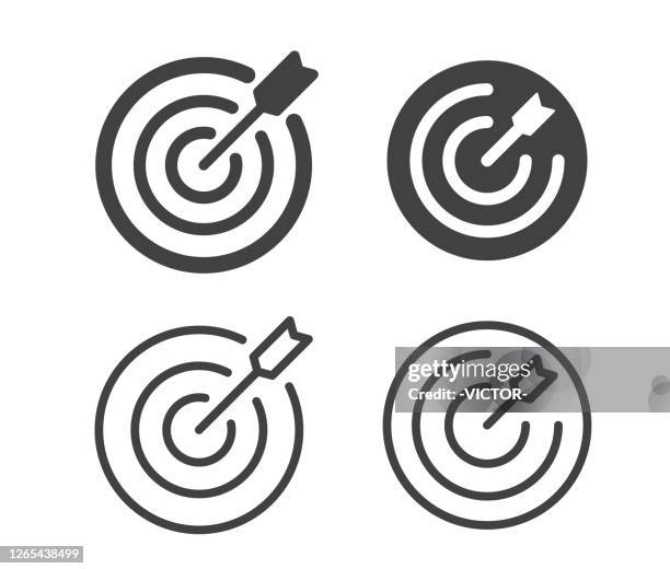 target - illustration icons - target centre stock illustrations