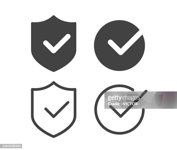 check mark - illustration icons - security stock illustrations