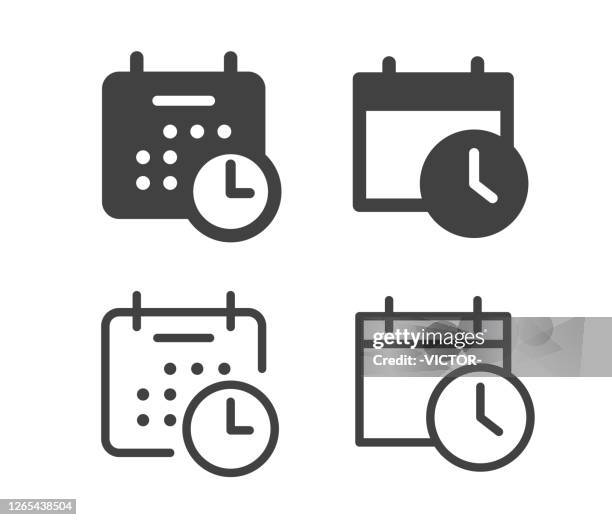 calendar and time - illustration icons - one week later stock illustrations