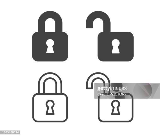 vorhängeschloss - illustration icons - cyber lock icon stock-grafiken, -clipart, -cartoons und -symbole