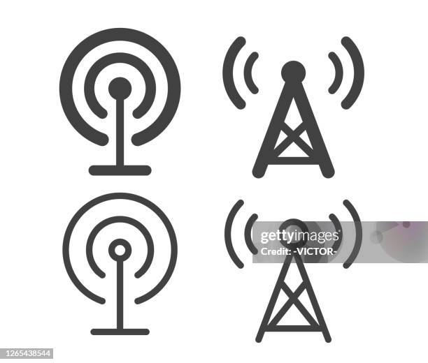 ilustraciones, imágenes clip art, dibujos animados e iconos de stock de antena - iconos de ilustración - transmisión