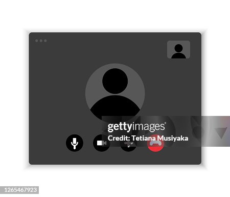 Virtual Call Layout Present Video Call Screen Layout Communication Over The Internet Skype Vector ...