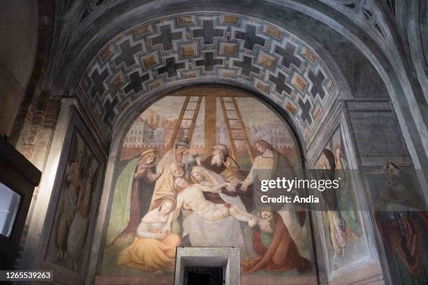 Basilica of Sant'Ambrogio, Basilica of St Ambrose Fresco Deposition of Christ, by Gaudenzio Ferrari.