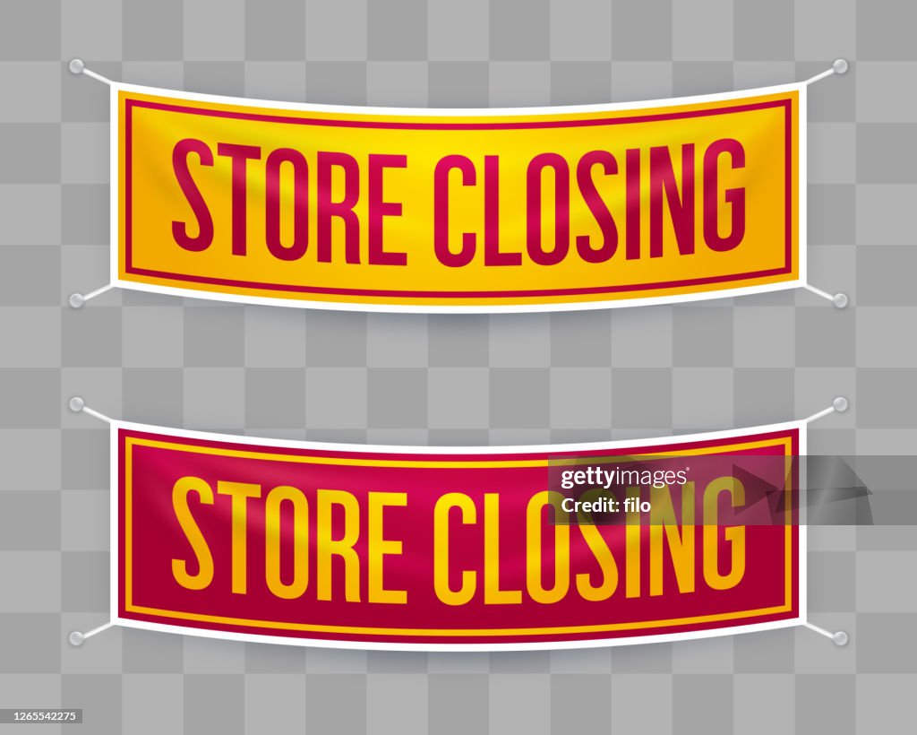 Store Closing Graphics Store Closing Hanging Banner Signs High-Res Vector Graphic - Getty Images