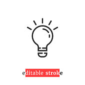 minimal editable stroke bulb icon