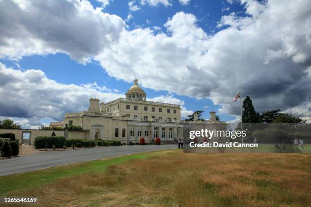 View of the clubhouse ad hotel at Stoke Park Golf Club on August 03, 2020 in Stoke Poges, England.