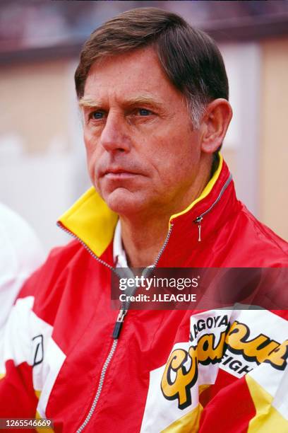 Head coach Gordon Milne of Nagoya Grampus Eight is seen prior to the J.League Suntory series match between Bellmare Hiratsuka and Nagoya Grampus...