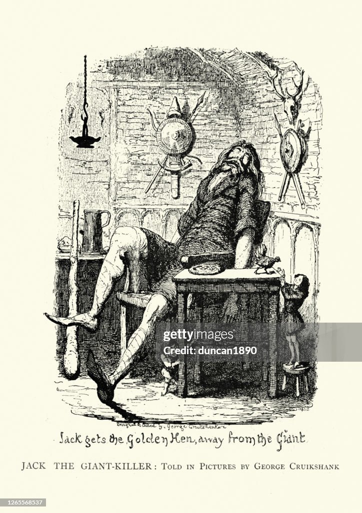 Jack stealing golden hen from the Giant, Jack and the Beanstalk