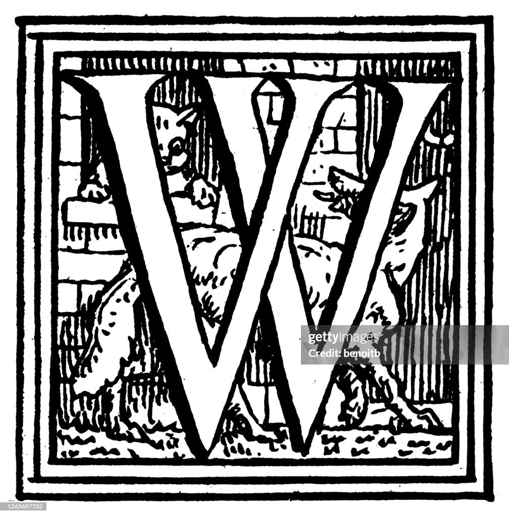Historiated Initial Letter W
