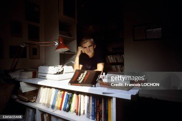 écrivain Milan Kundera à Paris le 17 septembre 1982, France