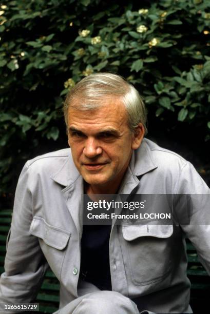 écrivain tchèque Milan Kundera à Paris le 17 septembre 1982, France