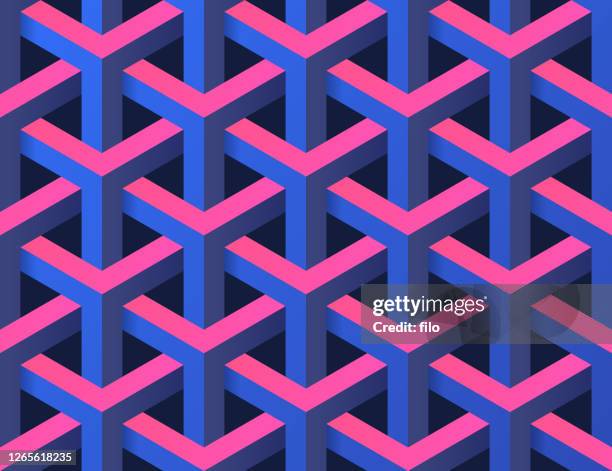 seamless 3d abstract background - isometric pattern stock illustrations