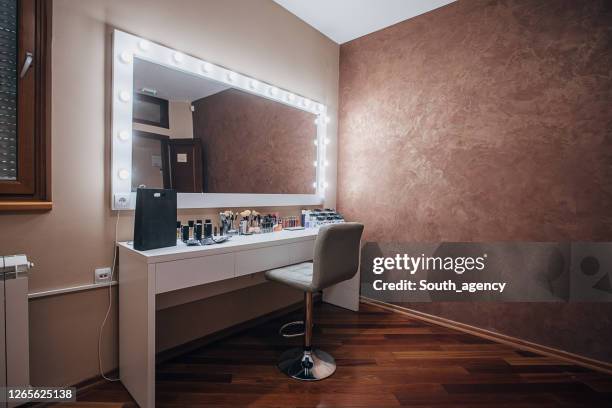 beauty make up salon - back stage stock pictures, royalty-free photos & images