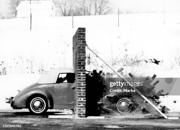 Royalex Car During A Crash Test. 1969.