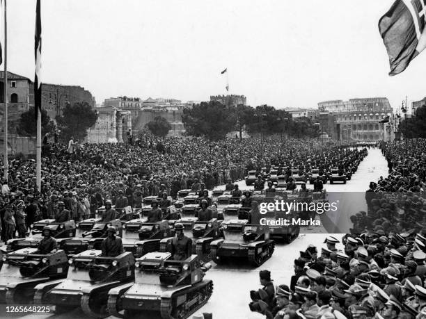 Italy. Rome. Military Parade In Via Dell'impero. 1930.