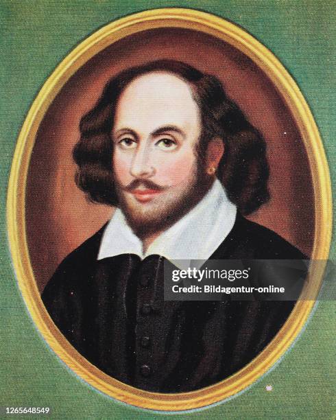 William Shakespeare; 26 April 1564, baptised— 23 April 1616 was an English poet, playwright and actor, / William Shakespeare; 26. April 1564, getauft...