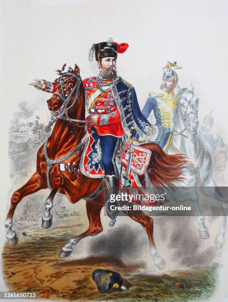 Royal Prussian Army, Guards Corps, Prince Frederick Charles Alexander of Prussia as member of the Zieten Hussars. Preußens Heer, Prinz Friedrich Carl...