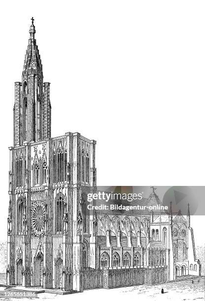 Strasbourg Cathedral or the Cathedral of Our Lady of Strasbourg, Alsace, France, / Straßburger Münster oder die Kathedrale Unserer Lieben Frau von...