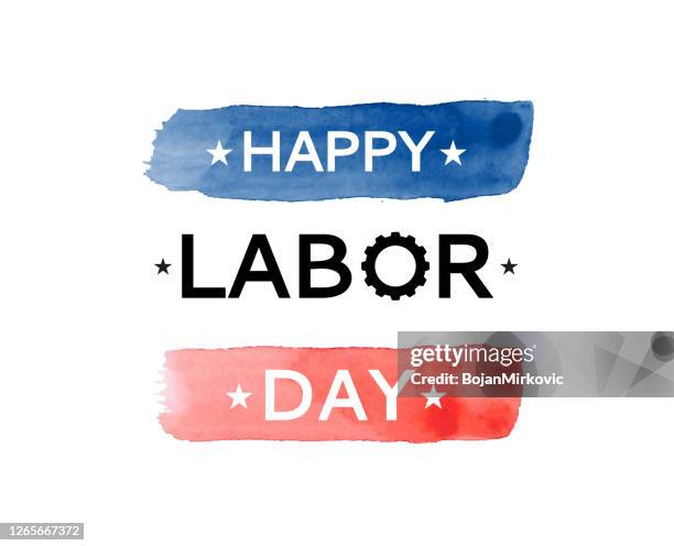 happy labor day aquarell. vektor - labour day stock-grafiken, -clipart, -cartoons und -symbole