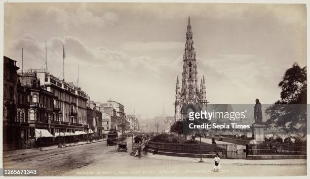 Unknown , James Valentine, Scottish, 1815 - 1879, Princes Street from the National Gallery, Edinburgh, between 1870 and 1880, albumen print from...